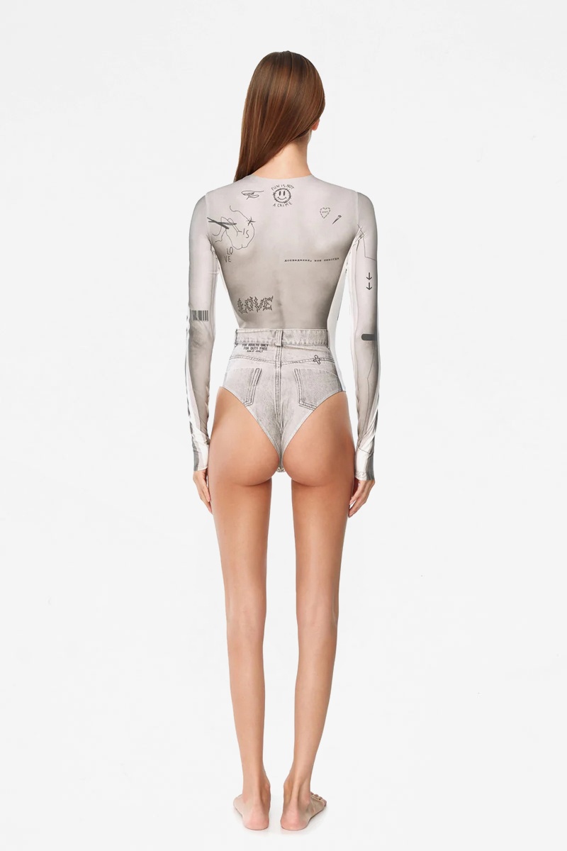 TTSWTRS Bodysuit Collage - White