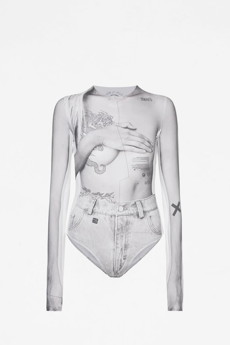TTSWTRS Bodysuit Collage - White